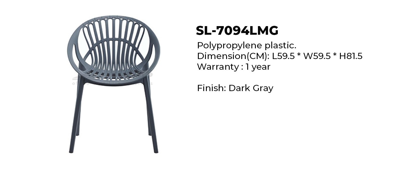 stylish plastic chair dark grey