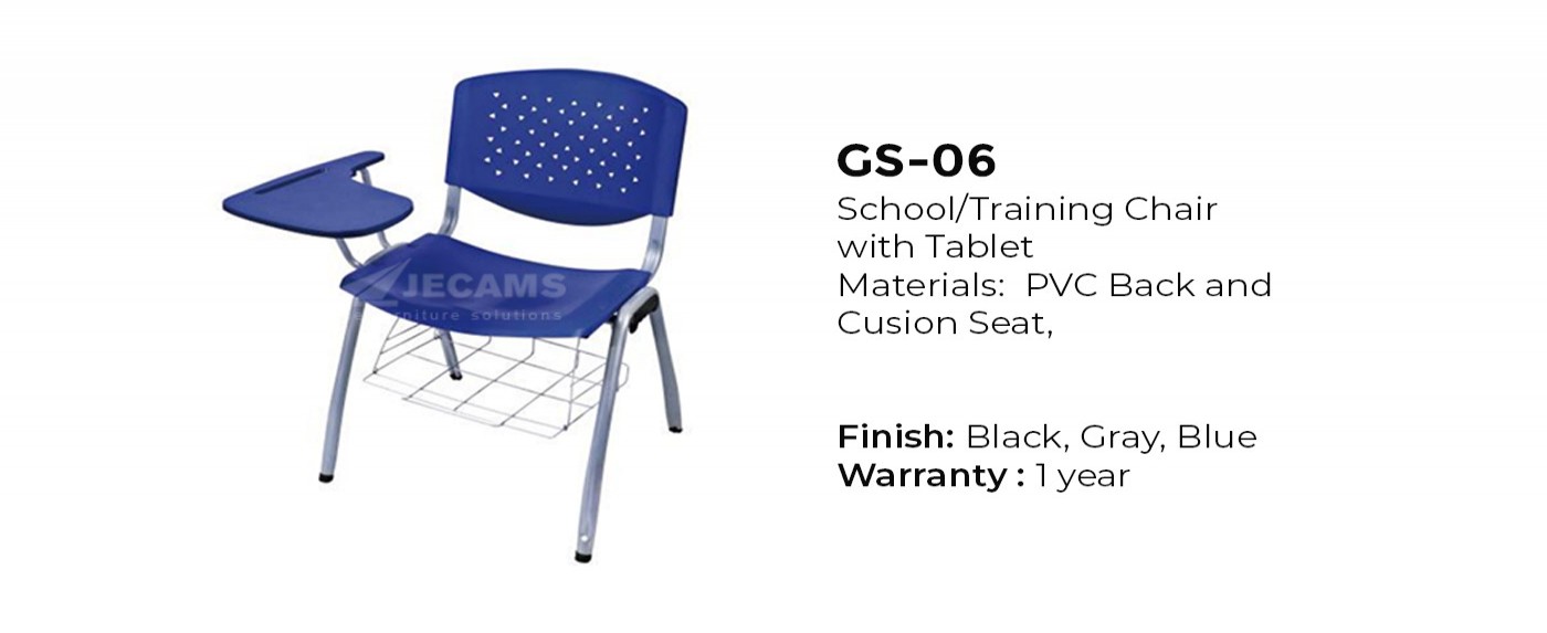 Single Arm Desk School Chair