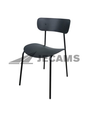 Durable plastic stackable chairs in black