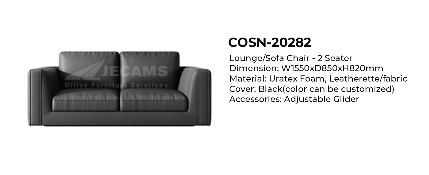 2 seater black sofa chair