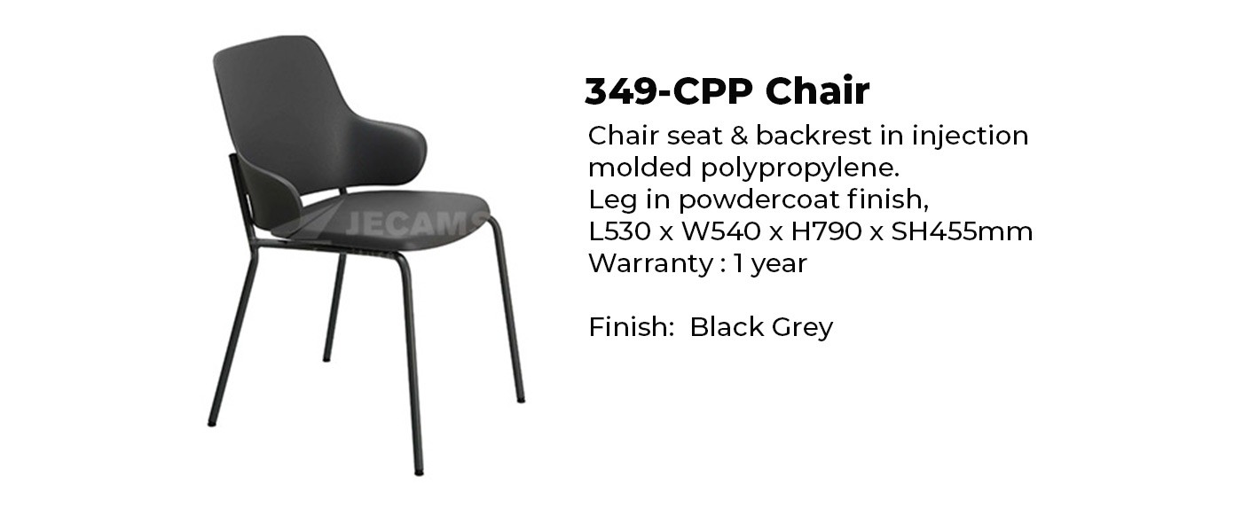 black grey plastic chair
